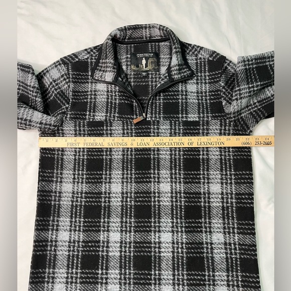 Black & White Plaid John Wayne Stock & Supply Quarter Zip Pullover. Size M.Plaid - Picture 8 of 12